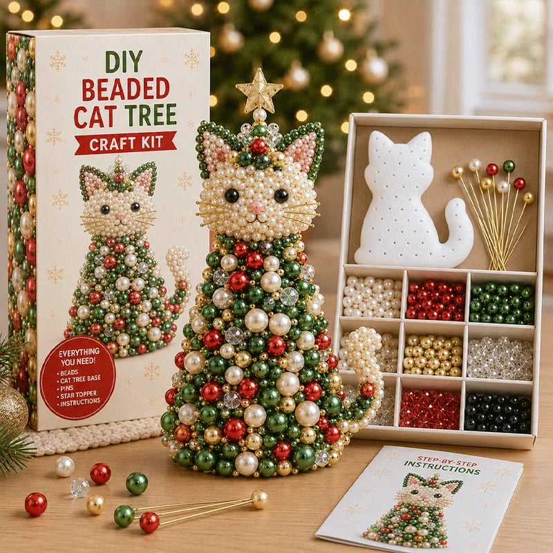 🔥HOT SALE 49% OFF🎁🐾Animal-Themed Beaded Christmas Tree DIY Kit🦊