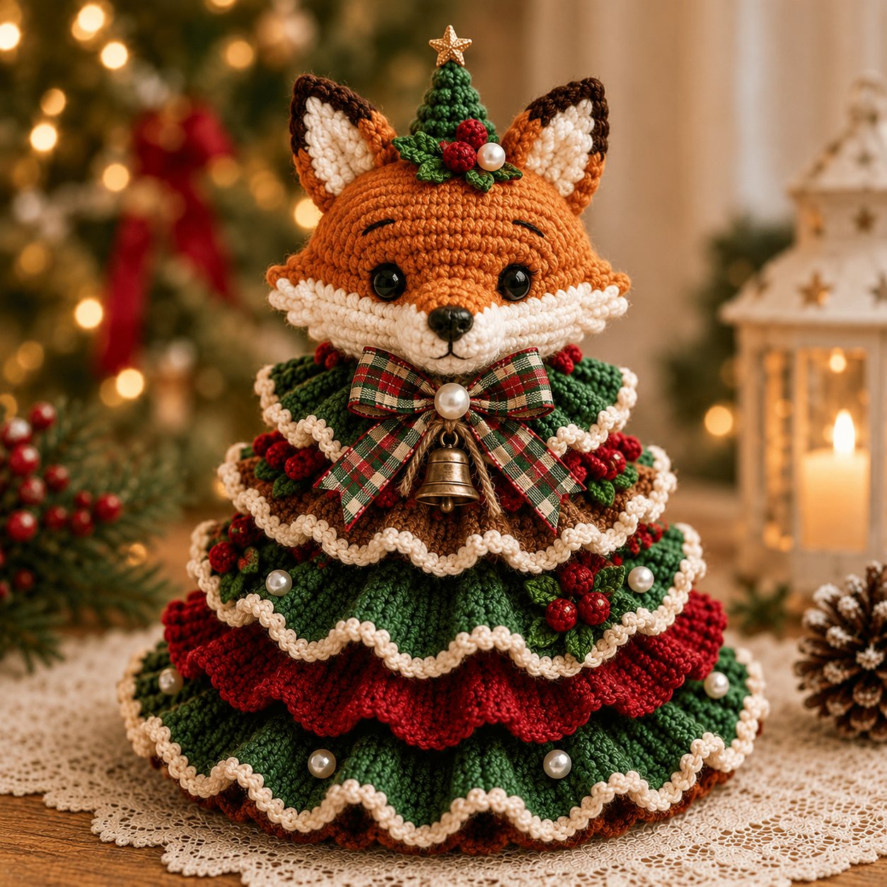🔥LAST DAY 49% OFF - 🎄Crochet Animal Christmas Tree DIY Kit – Stitch a Little Christmas Magic（Material kit (not finished product)
