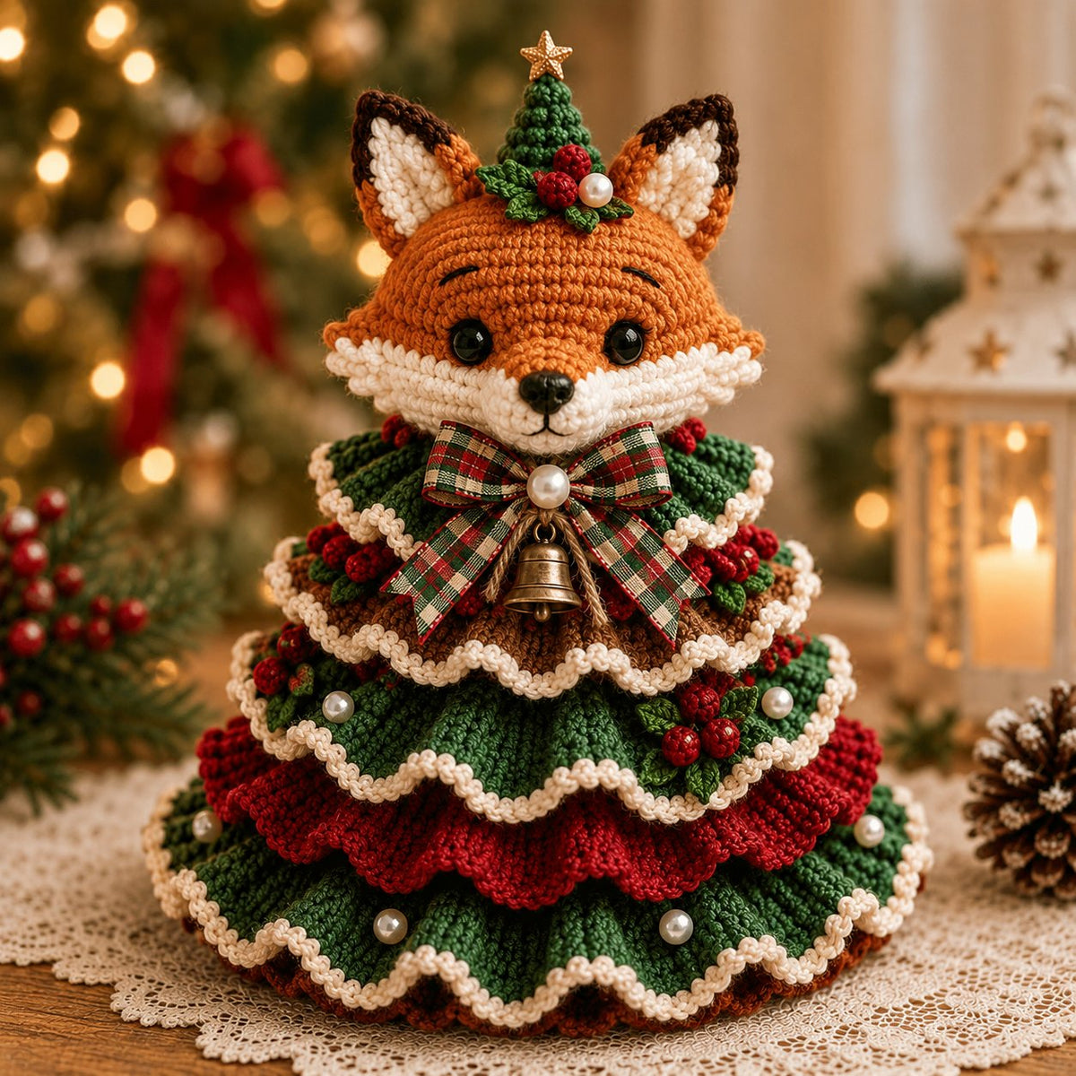 🔥LAST DAY 49% OFF - 🎄Crochet Animal Christmas Tree DIY Kit – Stitch a Little Christmas Magic（Material kit (not finished product)