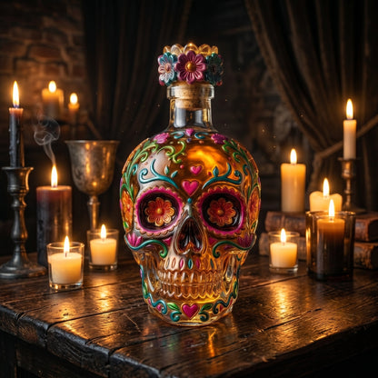 🔥🍷Limited edition Day of the Dead tequila bottle🎁 -- Free Shipping Over $49📦