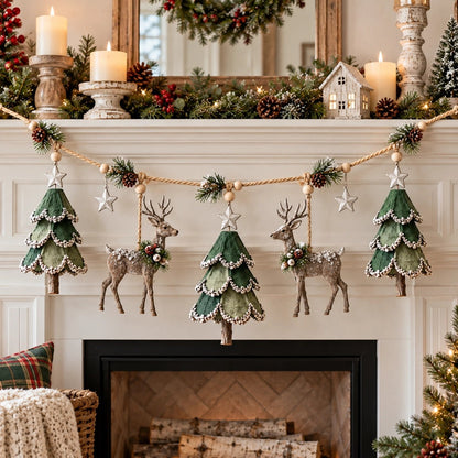 🔥LAST DAY 49% OFF ✨ Enchanted Lighted Woodland Christmas Garland