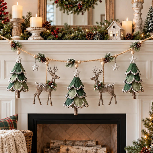 🔥LAST DAY 49% OFF ✨ Enchanted Lighted Woodland Christmas Garland