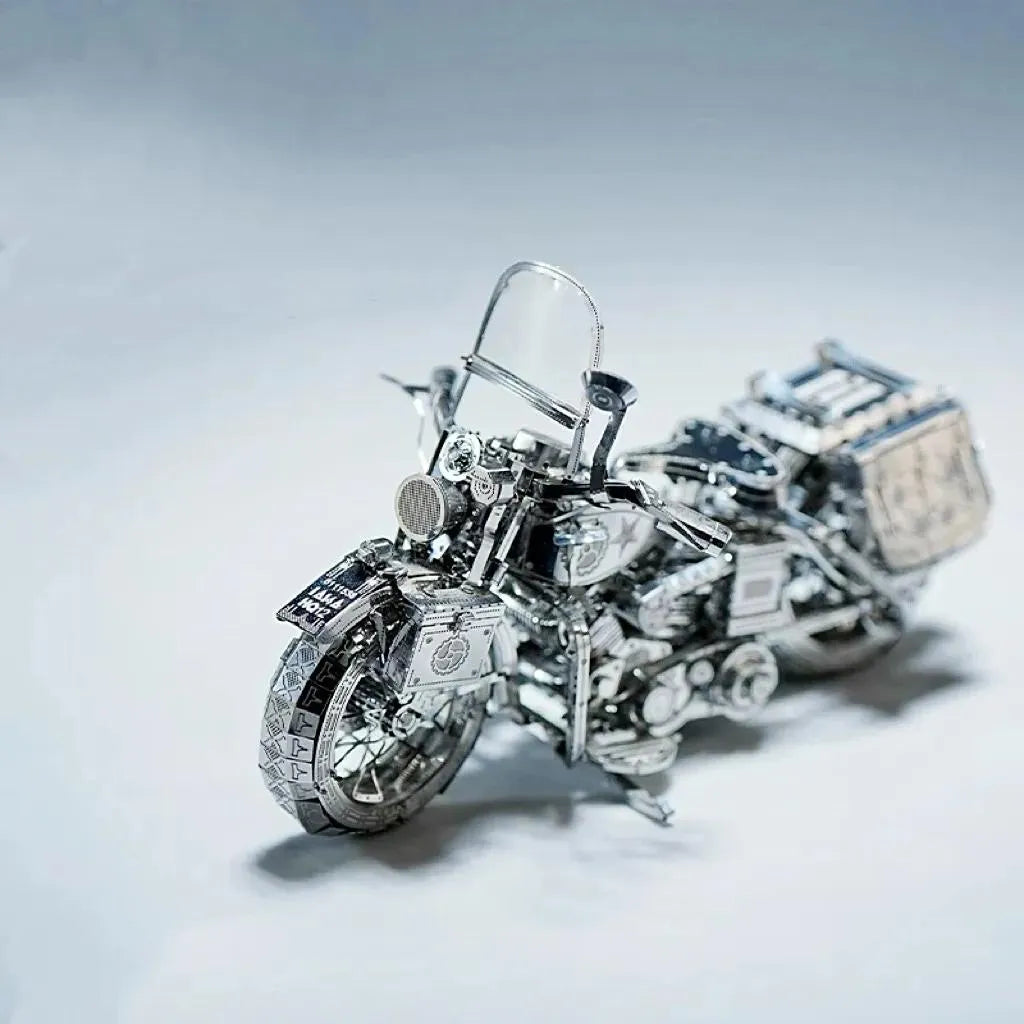 Silver Motorcycle 3D Metal Assembly Puzzle