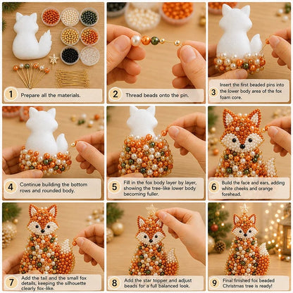🔥HOT SALE 49% OFF🎁🐾Animal-Themed Beaded Christmas Tree DIY Kit🦊