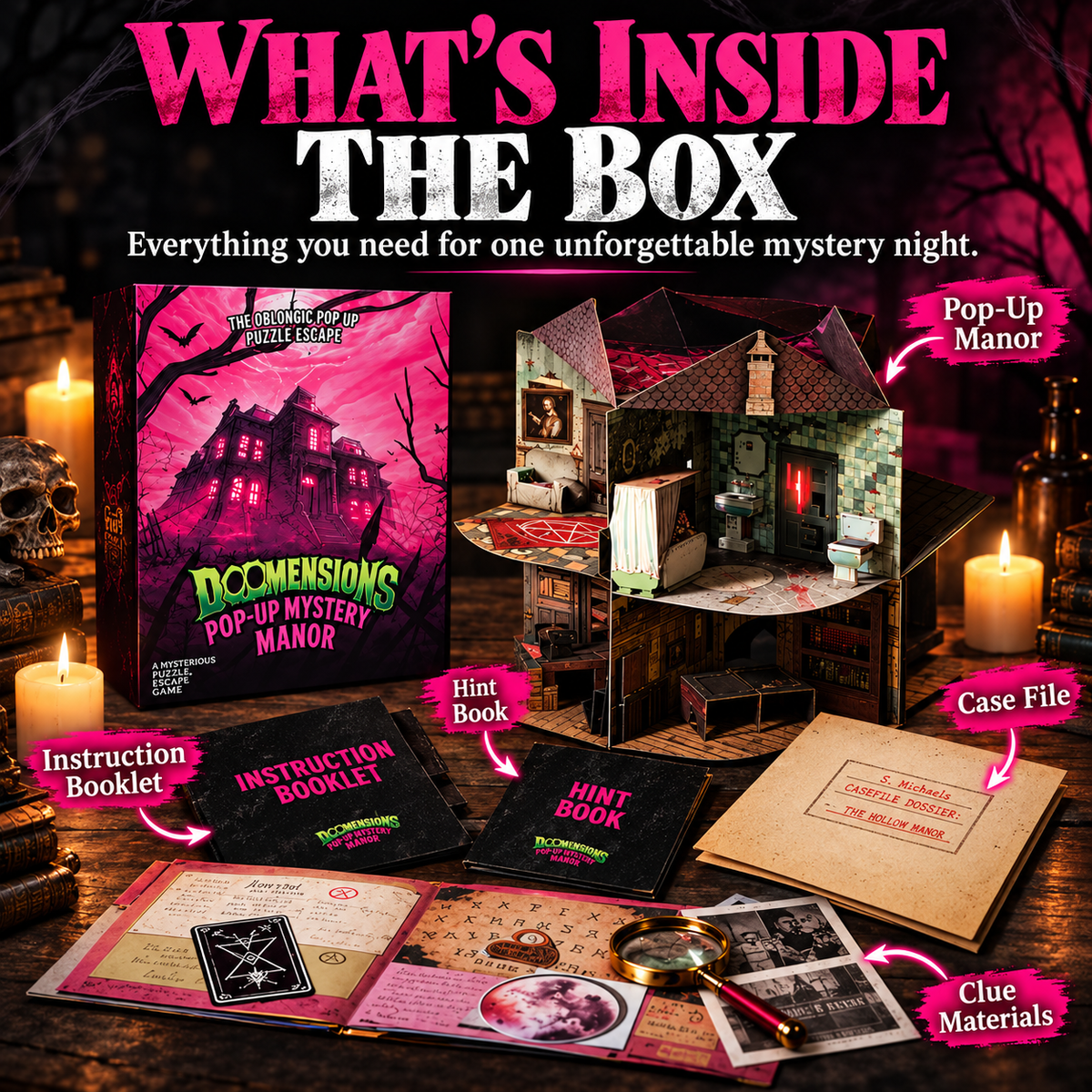 🔥 Last Day 49% OFF🔥✨3D Pop-Up Mystery Manor – Immersive Murder Mystery Puzzle Game