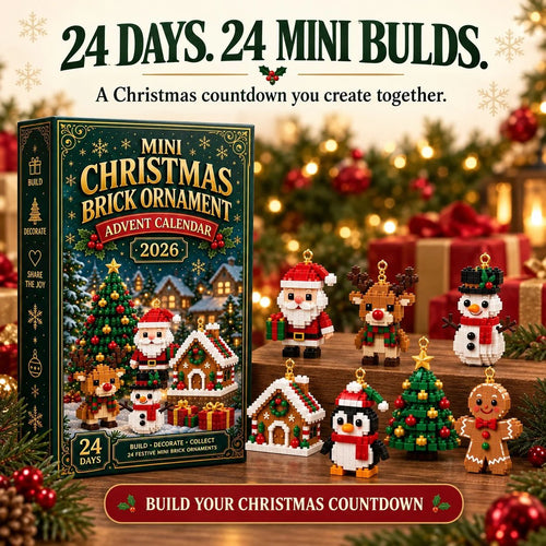 🎄 24-Day Mini Christmas Ornament Advent Calendar | 24 unique festive buildable designs with hanging loops—perfect for decorating Christmas trees, wreaths, and holiday displays 🧱