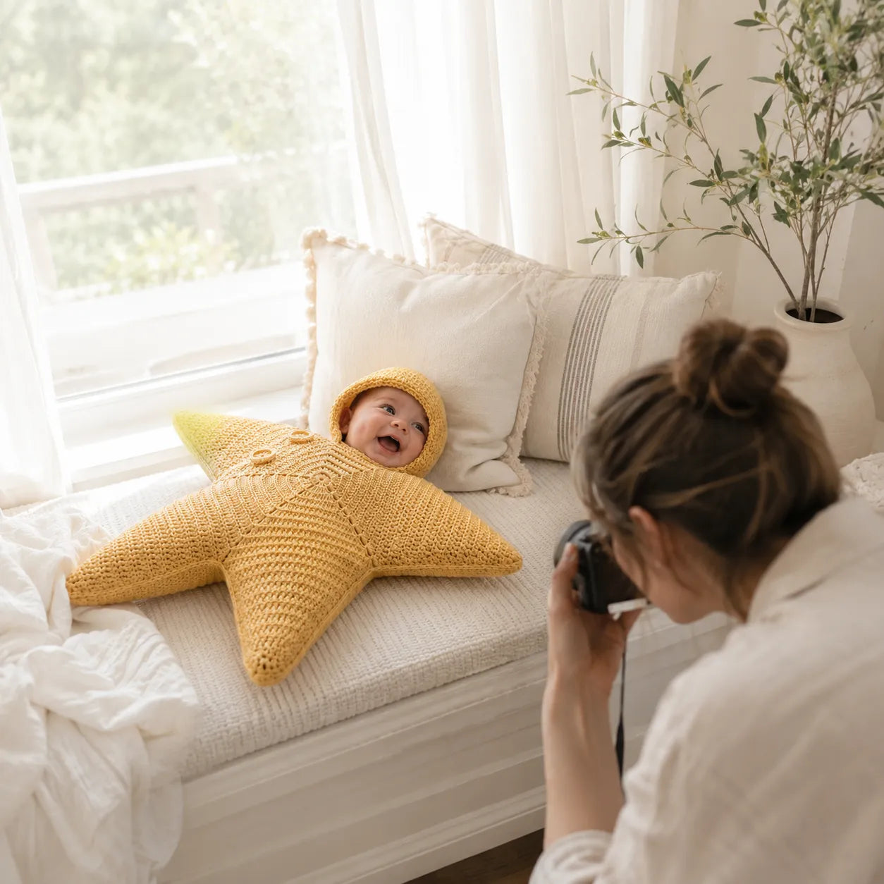Whimsical Starfish Newborn Prop Outfit, Cute Costume for Infant Photoshoot Sessions