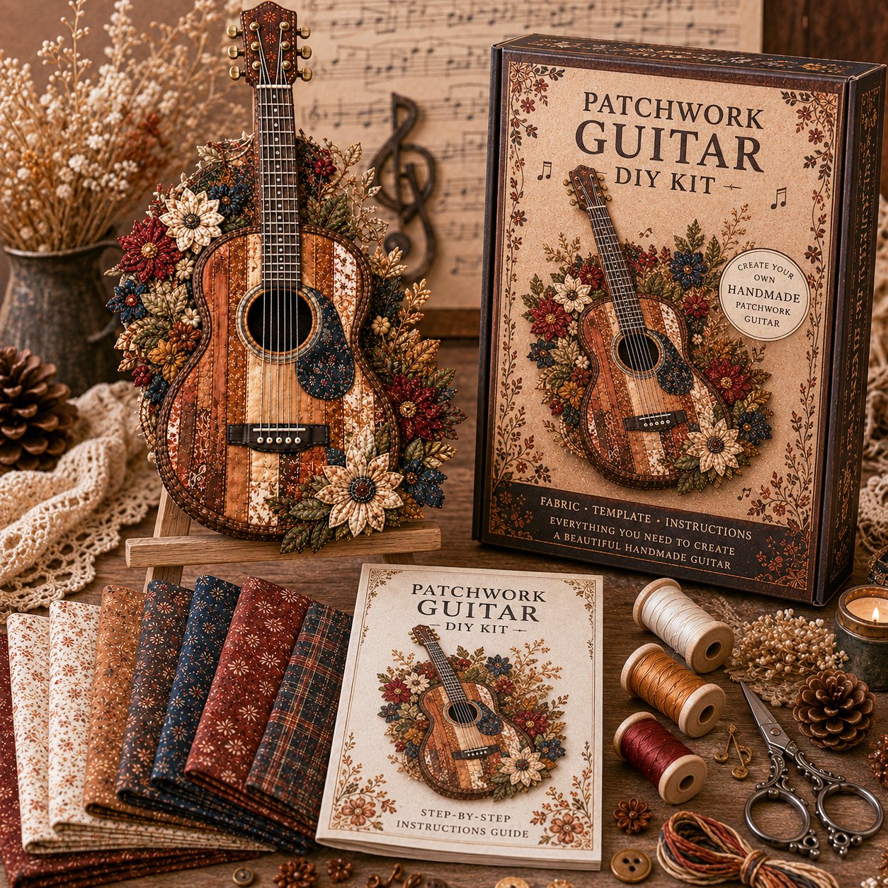 🔥LAST DAY 50% OFF - 🎶Vintage Patchwork Music Instrument DIY Kit