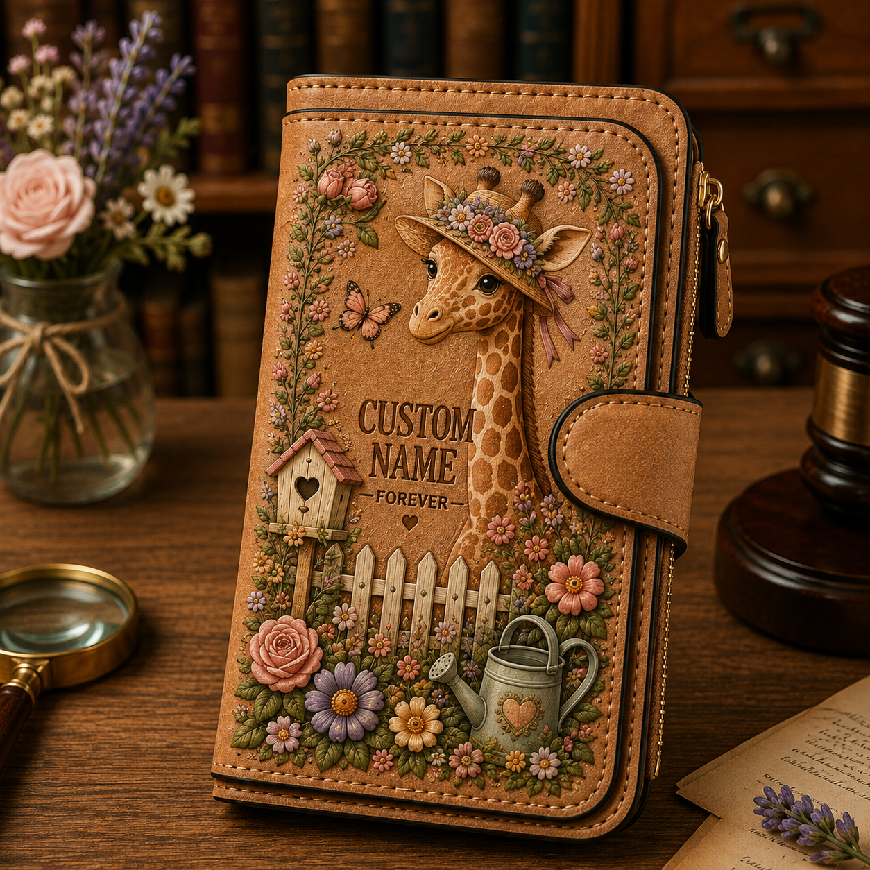 🌸 Personalized Garden Embossed Wallet - Perfect Gift For Her 🌿