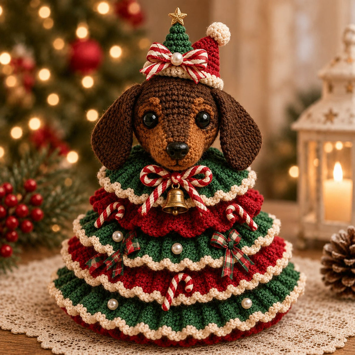 🔥LAST DAY 49% OFF - 🎄Crochet Animal Christmas Tree DIY Kit – Stitch a Little Christmas Magic（Material kit (not finished product)