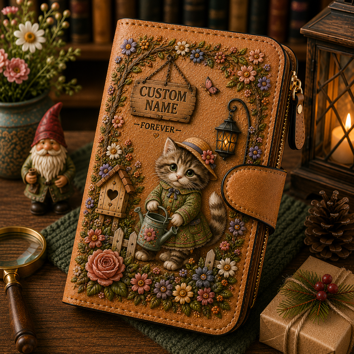 🌸 Personalized Garden Embossed Wallet - Perfect Gift For Her 🌿