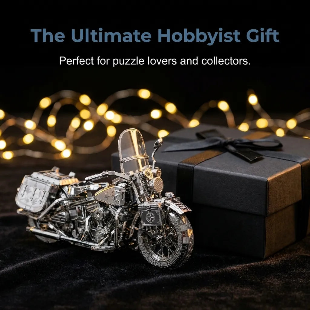 Silver Motorcycle 3D Metal Assembly Puzzle