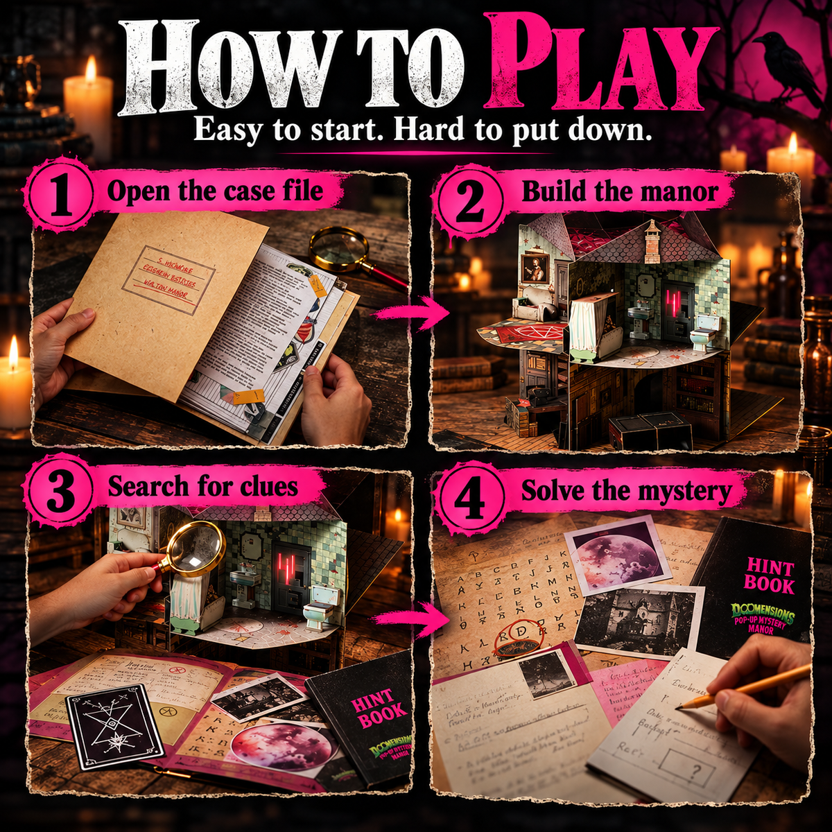 🔥 Last Day 49% OFF🔥✨3D Pop-Up Mystery Manor – Immersive Murder Mystery Puzzle Game