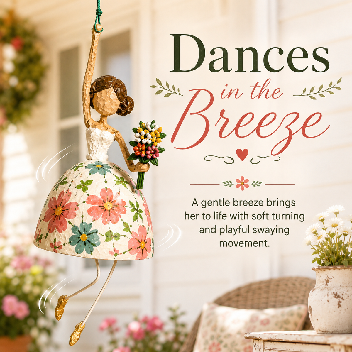 ✨💃🌸 Whimsical Dancing Lady Hanging Ornament