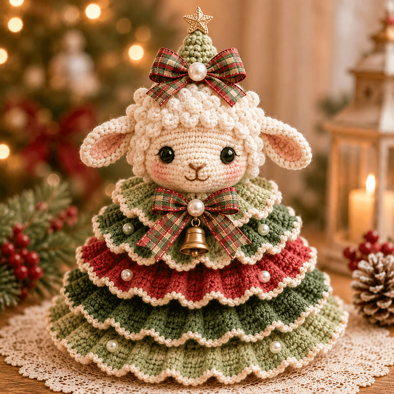 🔥LAST DAY 49% OFF - 🎄Crochet Animal Christmas Tree DIY Kit – Stitch a Little Christmas Magic（Material kit (not finished product)
