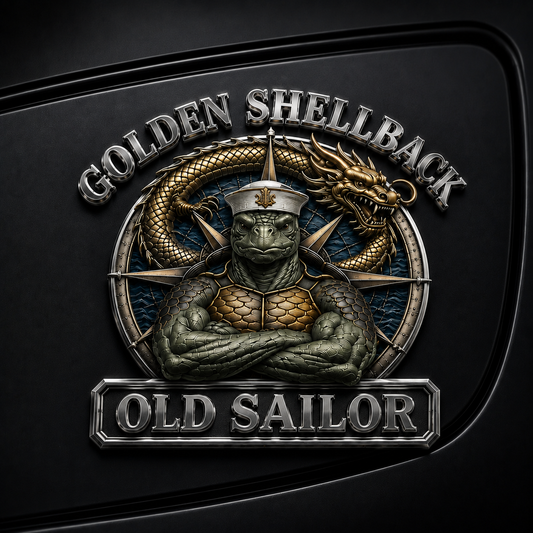 ⚓Last Day Promo: 49% OFF - 🐢Golden Shellback · Old Sailor Tribute Metal Car Emblem