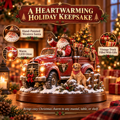 🔥Last Day 50% OFF🎅🤠American Christmas Story™ – Santa’s Last Delivery Lighted Western Christmas Keepsake