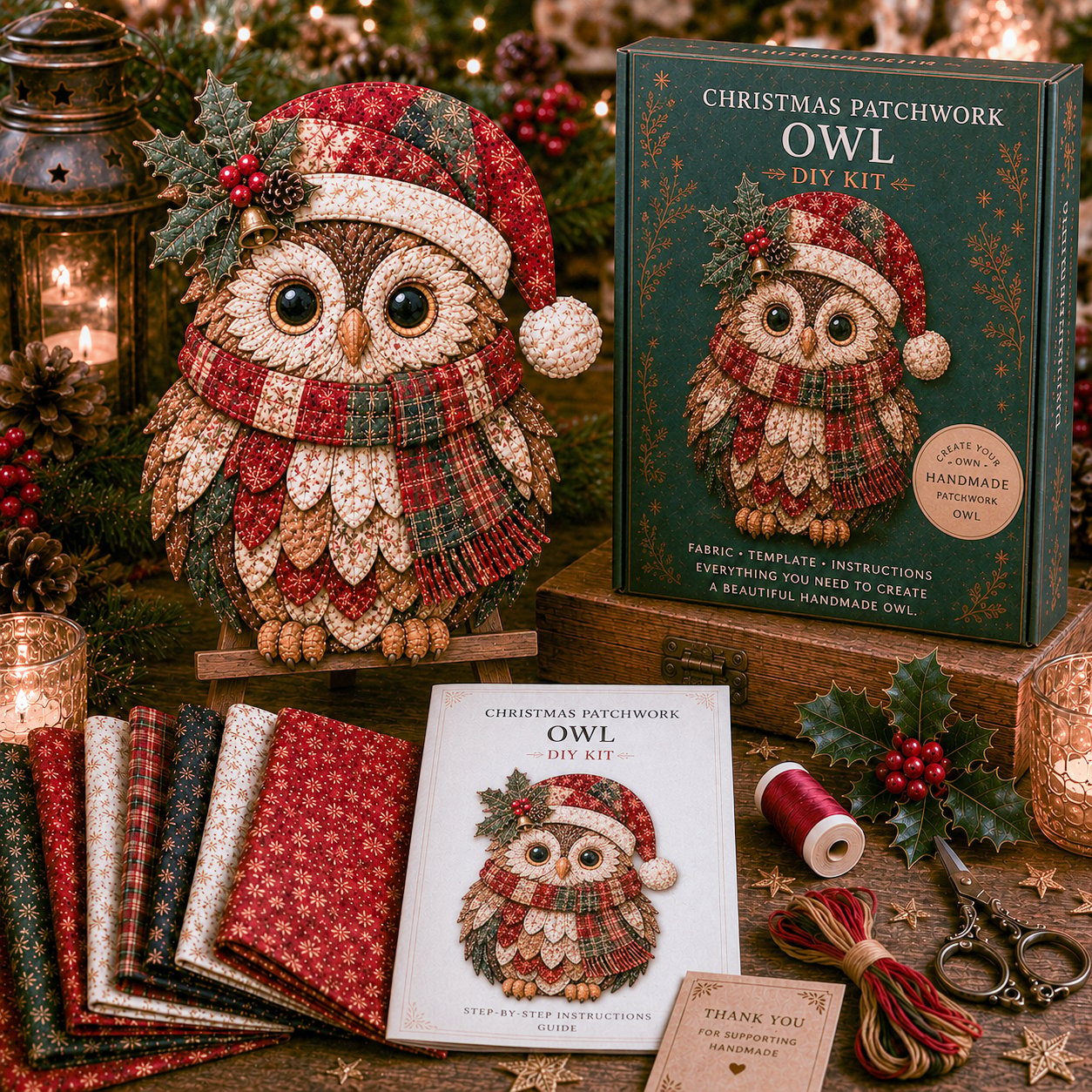 🔥Most Popular in 2026🔥🎅Christmas Patchwork Fabric DIY Decor Kit
