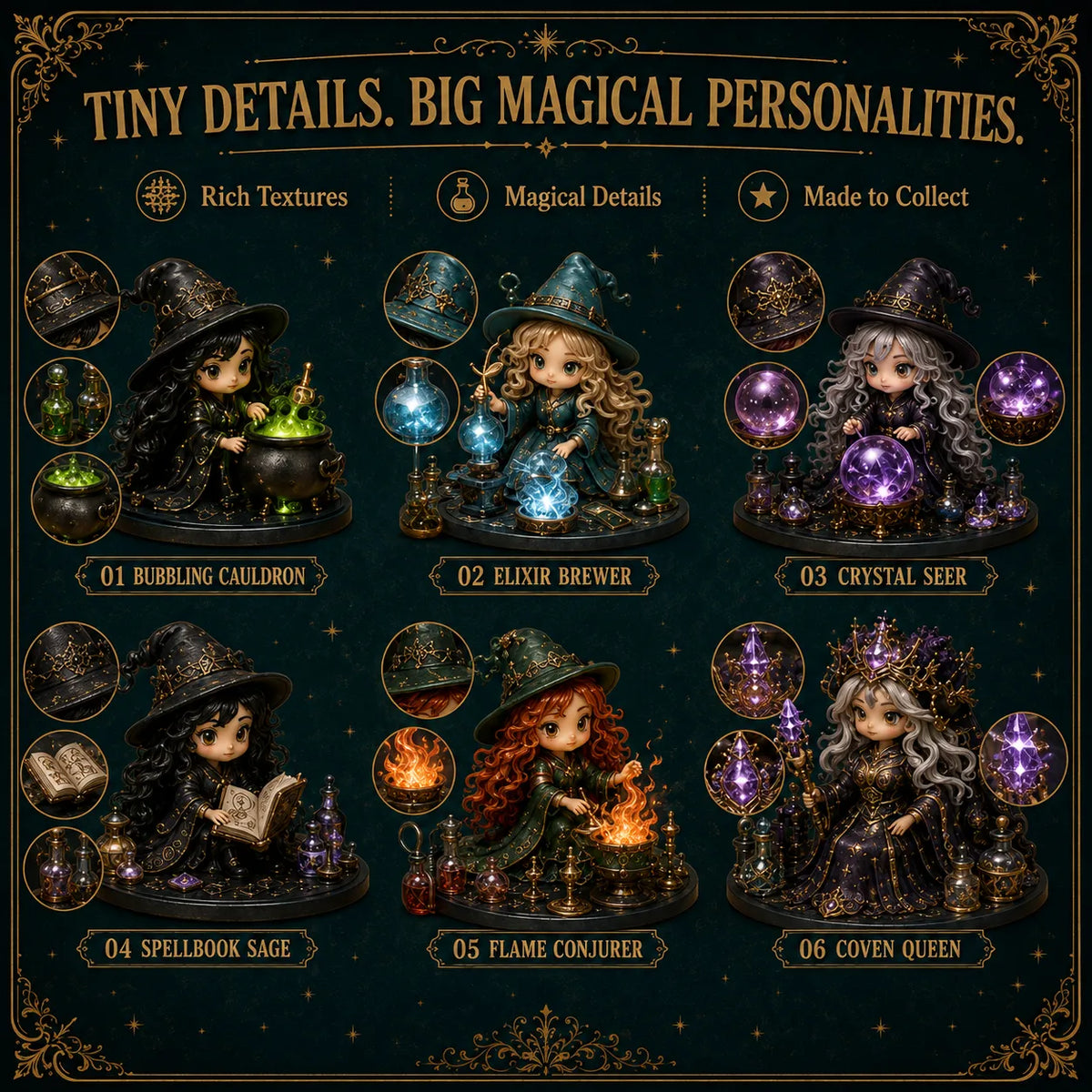 🧙‍♀️ LAST DAY 49% OFF – 24 Days Of Witchy Surprises Advent Calendar | 24 Unique Collectible Witches with Magical Themes, Mini Figures & Fantasy Display Collection ✨