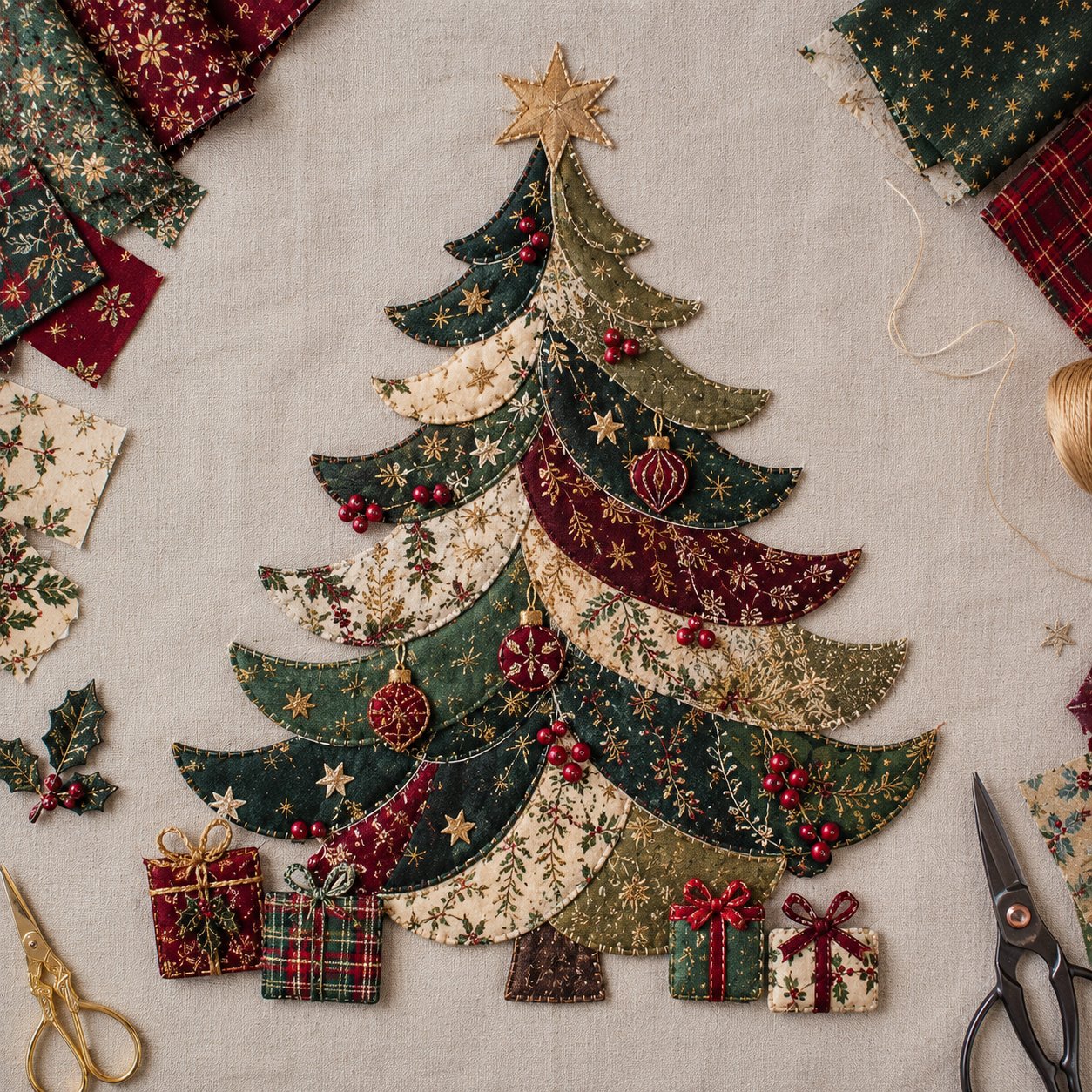 🔥Most Popular in 2026🔥🎅Christmas Patchwork Fabric DIY Decor Kit