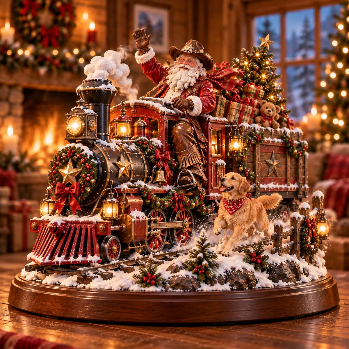 🔥Last Day 50% OFF🎅🤠American Christmas Story™ – Santa’s Last Delivery Lighted Western Christmas Keepsake