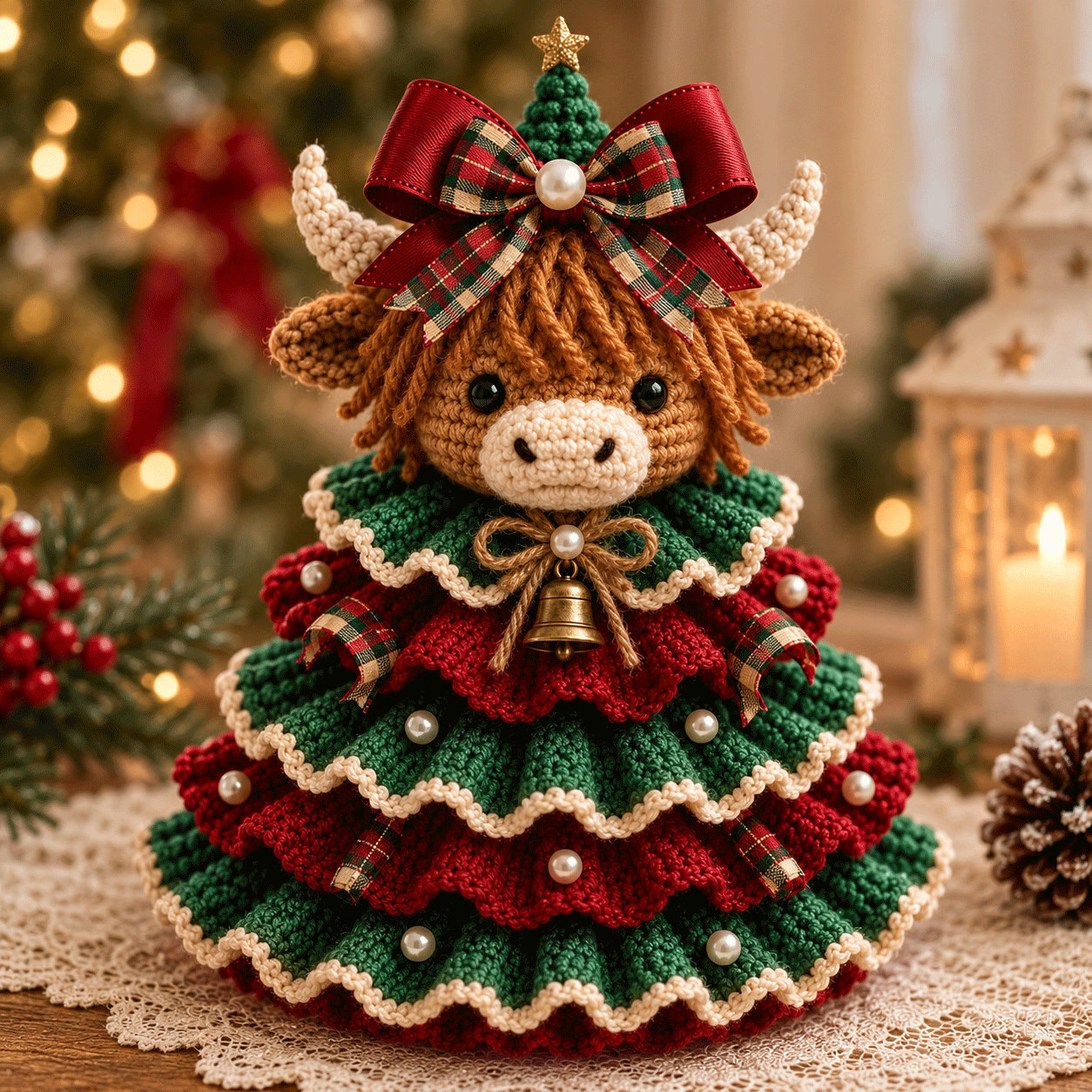 🔥LAST DAY 49% OFF - 🎄Crochet Animal Christmas Tree DIY Kit – Stitch a Little Christmas Magic（Material kit (not finished product)