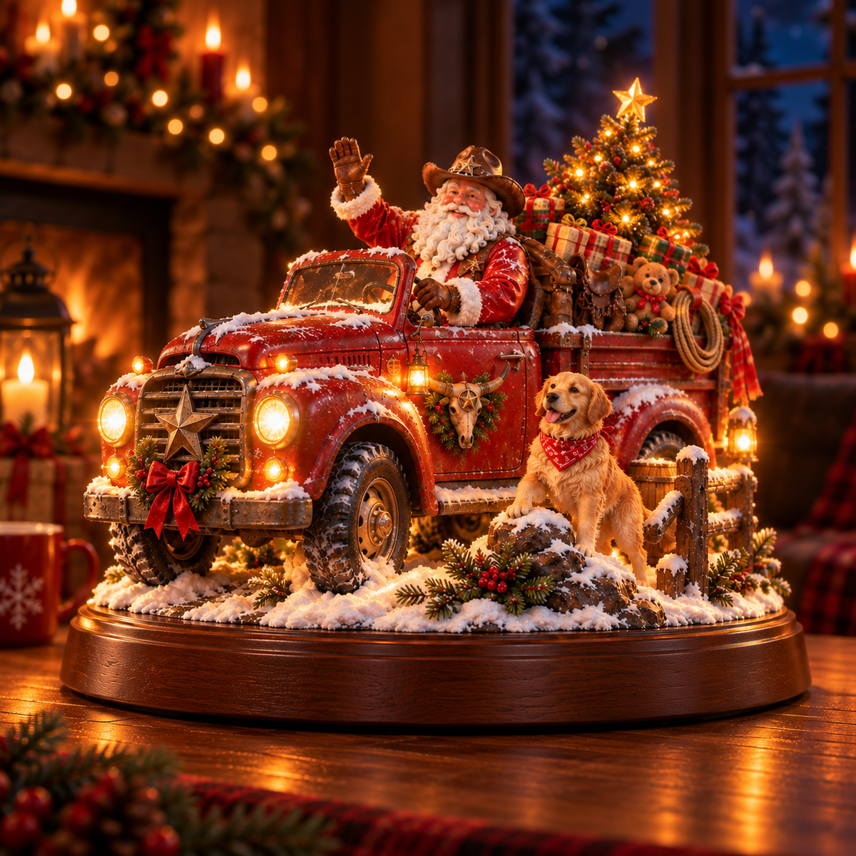 🔥Last Day 50% OFF🎅🤠American Christmas Story™ – Santa’s Last Delivery Lighted Western Christmas Keepsake