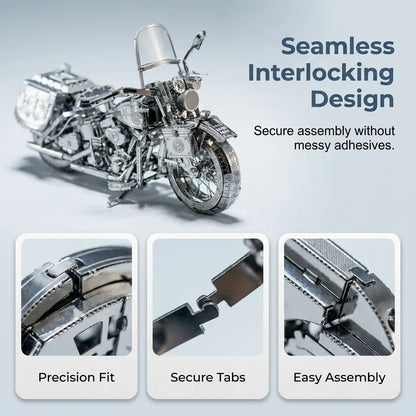 Silver Motorcycle 3D Metal Assembly Puzzle