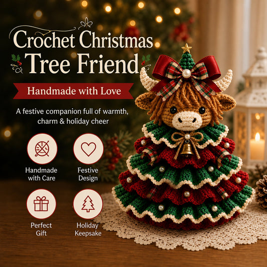 🔥LAST DAY 49% OFF - 🎄Crochet Animal Christmas Tree DIY Kit – Stitch a Little Christmas Magic（Material kit (not finished product)