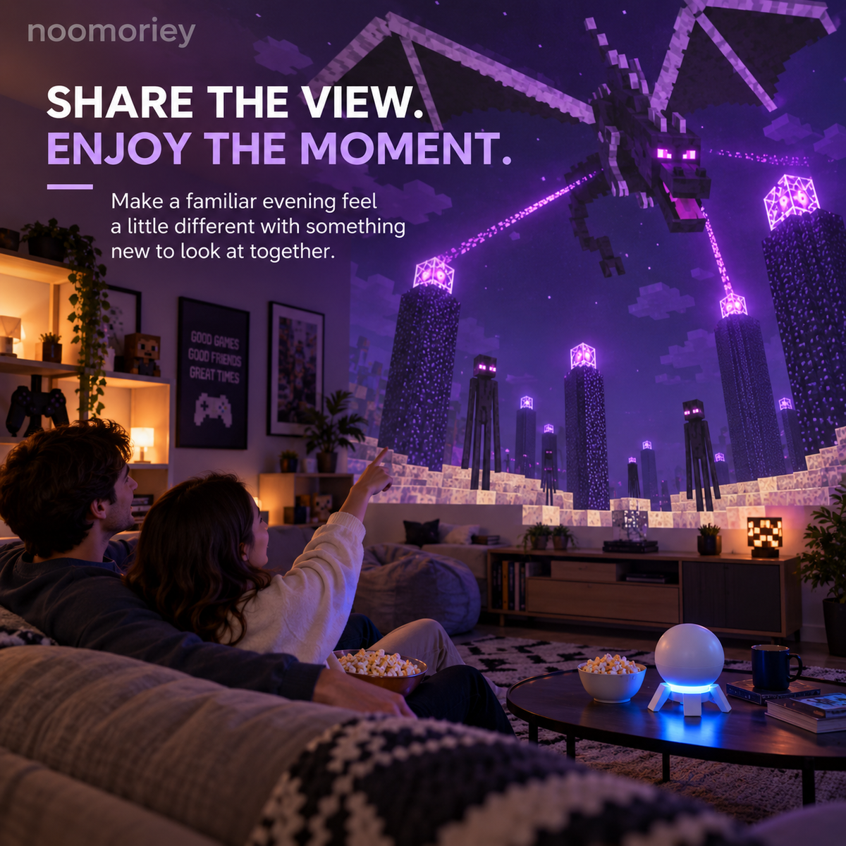 🌆Pixel Fantasy Scene Projector – Ambient Decor for Gaming Rooms