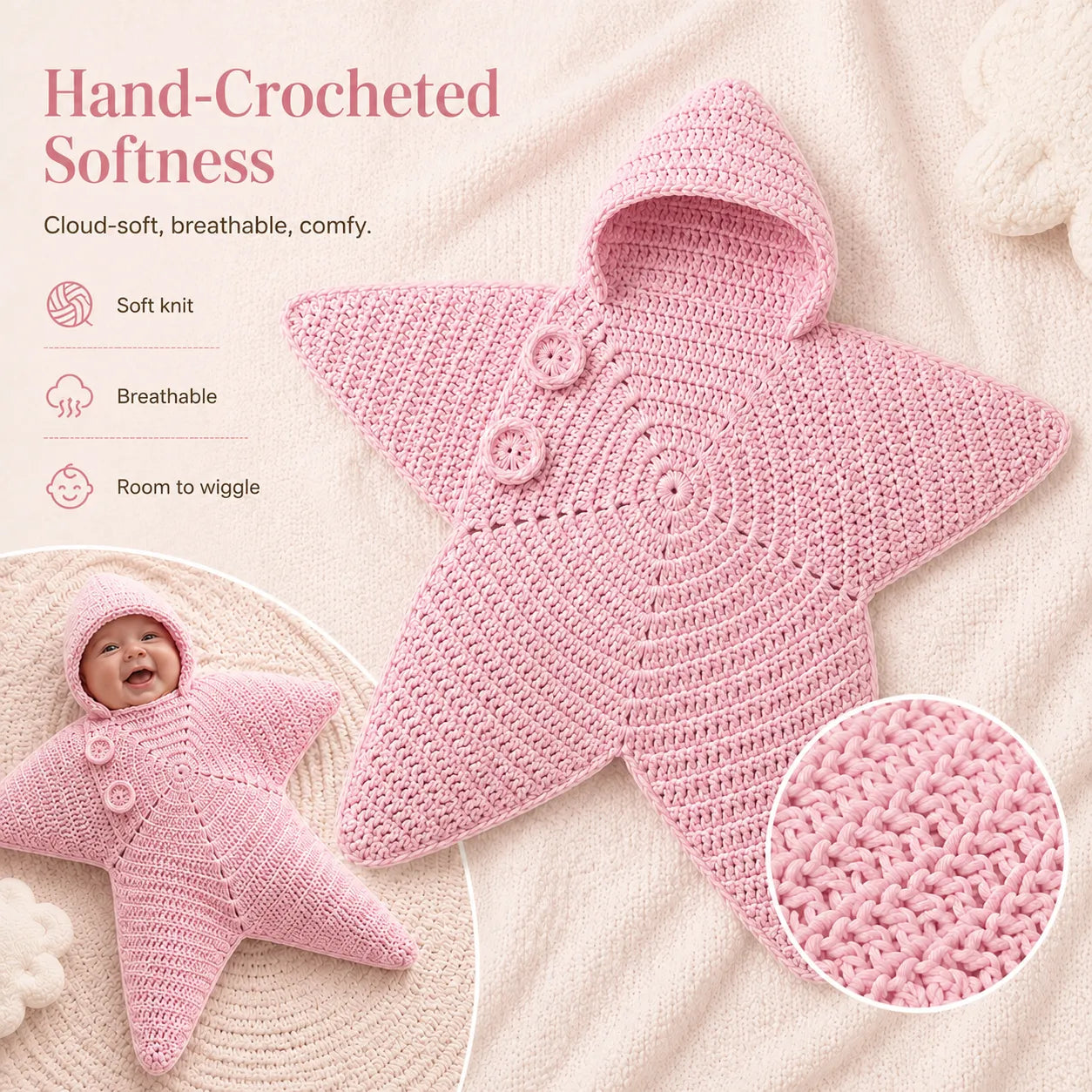 Whimsical Starfish Newborn Prop Outfit, Cute Costume for Infant Photoshoot Sessions