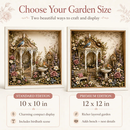 🌷DIY 3D English Cottage Garden Shadow Box Kit
