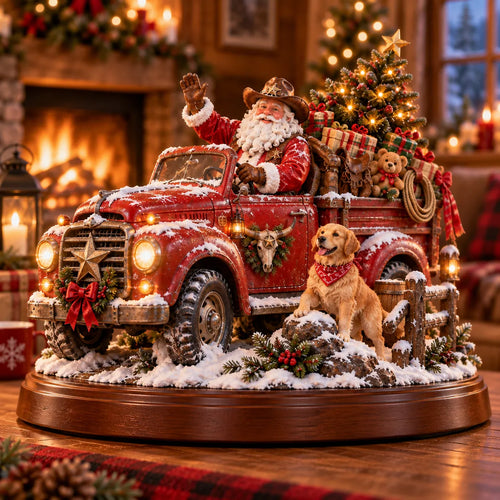 🔥Last Day 50% OFF🎅🤠American Christmas Story™ – Santa’s Last Delivery Lighted Western Christmas Keepsake