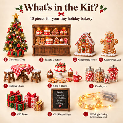 🎄 Gingerbread Bakery DIY Miniature Shadow Box Kit-Buy 2 Free Shipping