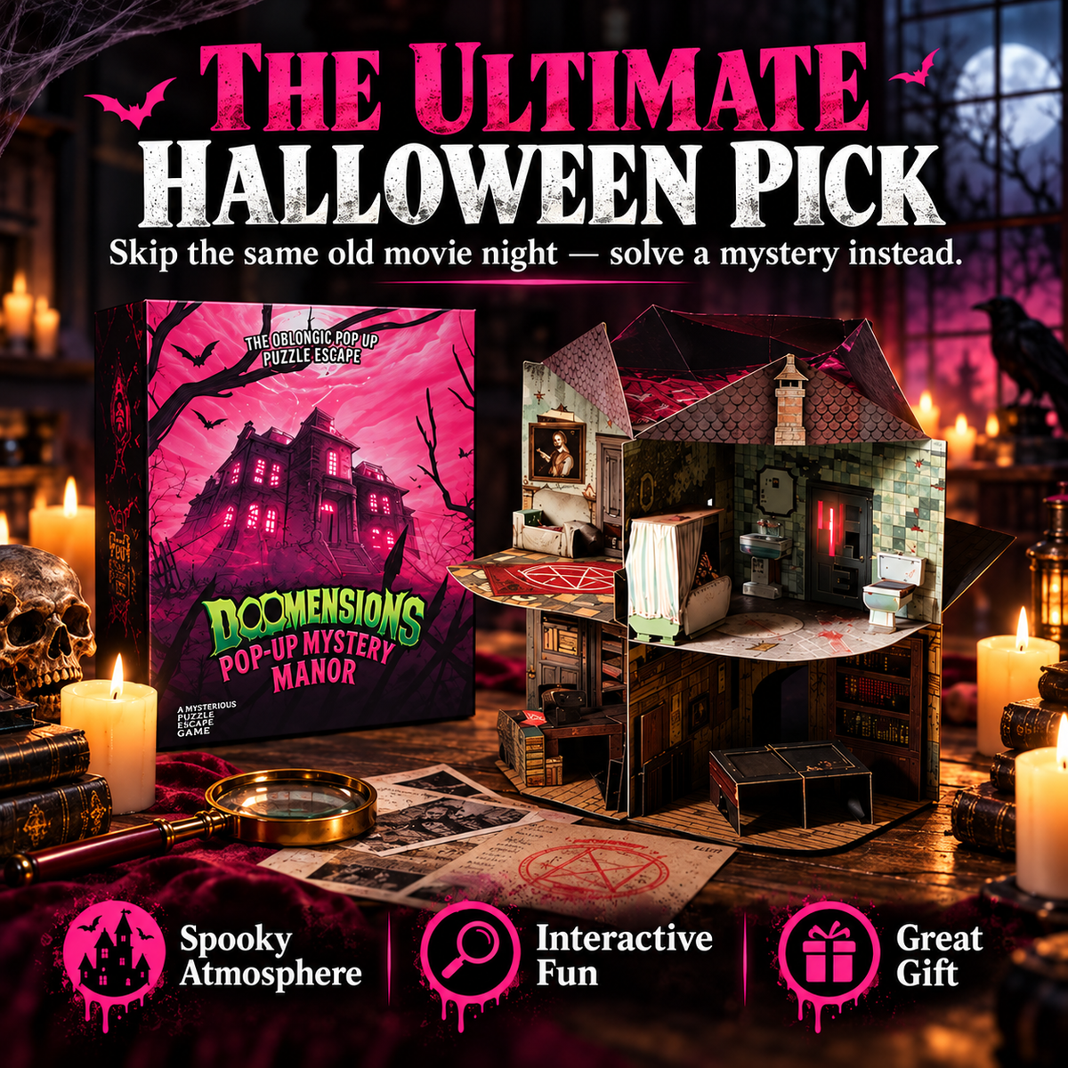 🔥 Last Day 49% OFF🔥✨3D Pop-Up Mystery Manor – Immersive Murder Mystery Puzzle Game