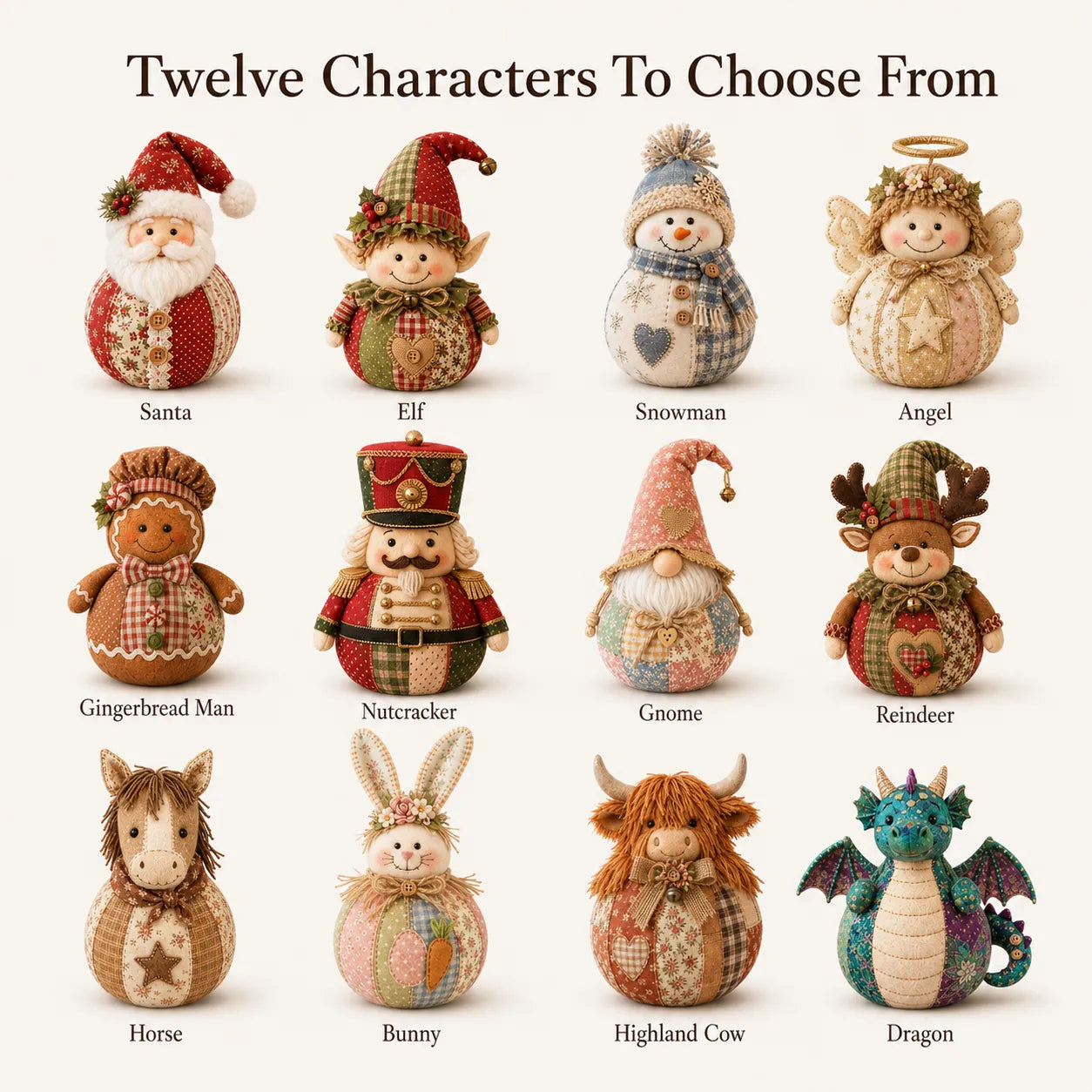 DIY Patchwork Fabric Character Doll Kit