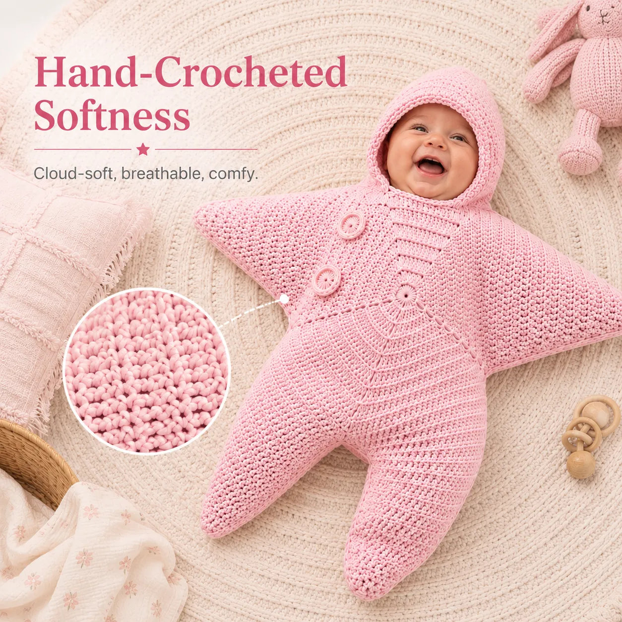 Whimsical Starfish Newborn Prop Outfit, Cute Costume for Infant Photoshoot Sessions