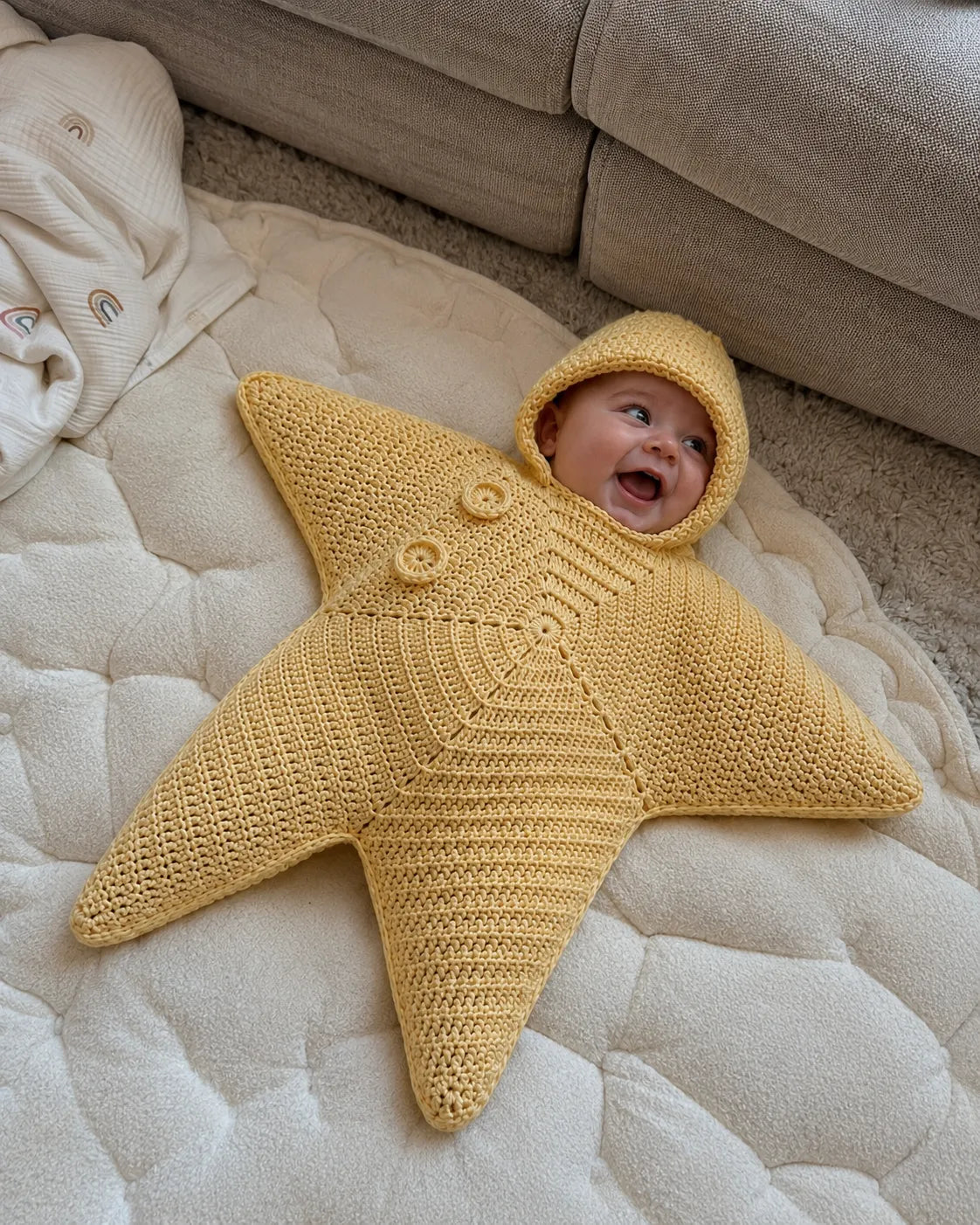 Whimsical Starfish Newborn Prop Outfit, Cute Costume for Infant Photoshoot Sessions