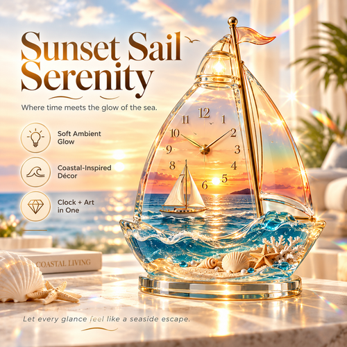 ✨Today Only: Get 50% Off🔥🌊 Coastal Glow Crystal Clock Collection — Bring the Beauty of the Sea Home ✨