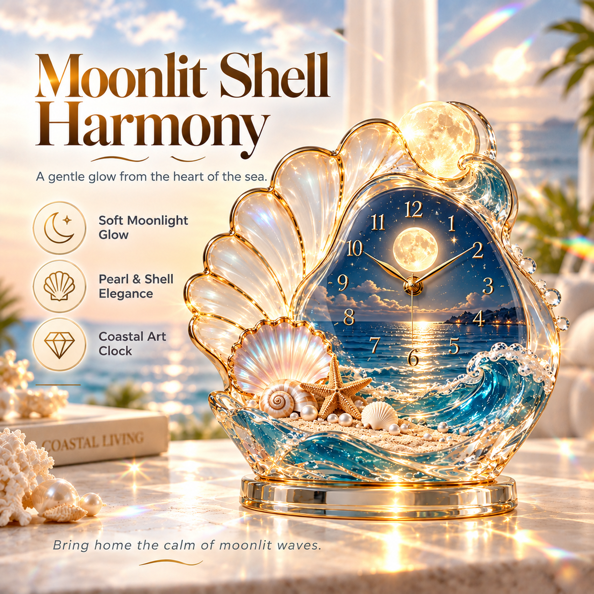 ✨Today Only: Get 50% Off🔥🌊 Coastal Glow Crystal Clock Collection — Bring the Beauty of the Sea Home ✨