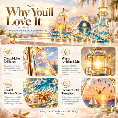 ✨Today Only: Get 50% Off🔥🌊 Coastal Glow Crystal Clock Collection — Bring the Beauty of the Sea Home ✨