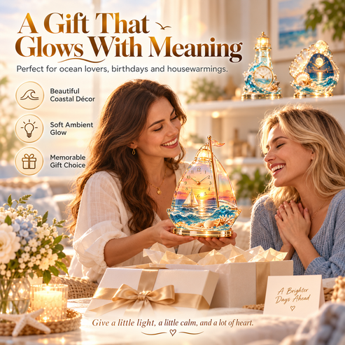 ✨Today Only: Get 50% Off🔥🌊 Coastal Glow Crystal Clock Collection — Bring the Beauty of the Sea Home ✨