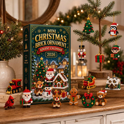 🎄 24-Day Mini Christmas Ornament Advent Calendar | 24 unique festive buildable designs with hanging loops—perfect for decorating Christmas trees, wreaths, and holiday displays 🧱