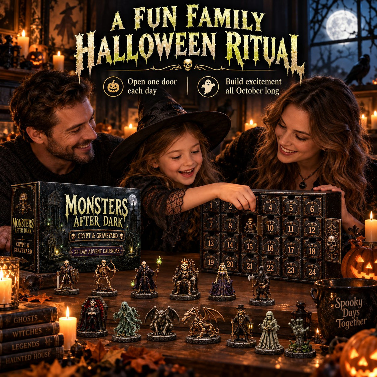 24-Day Monsters After Dark Advent Calendar | Crypt & Graveyard Collection