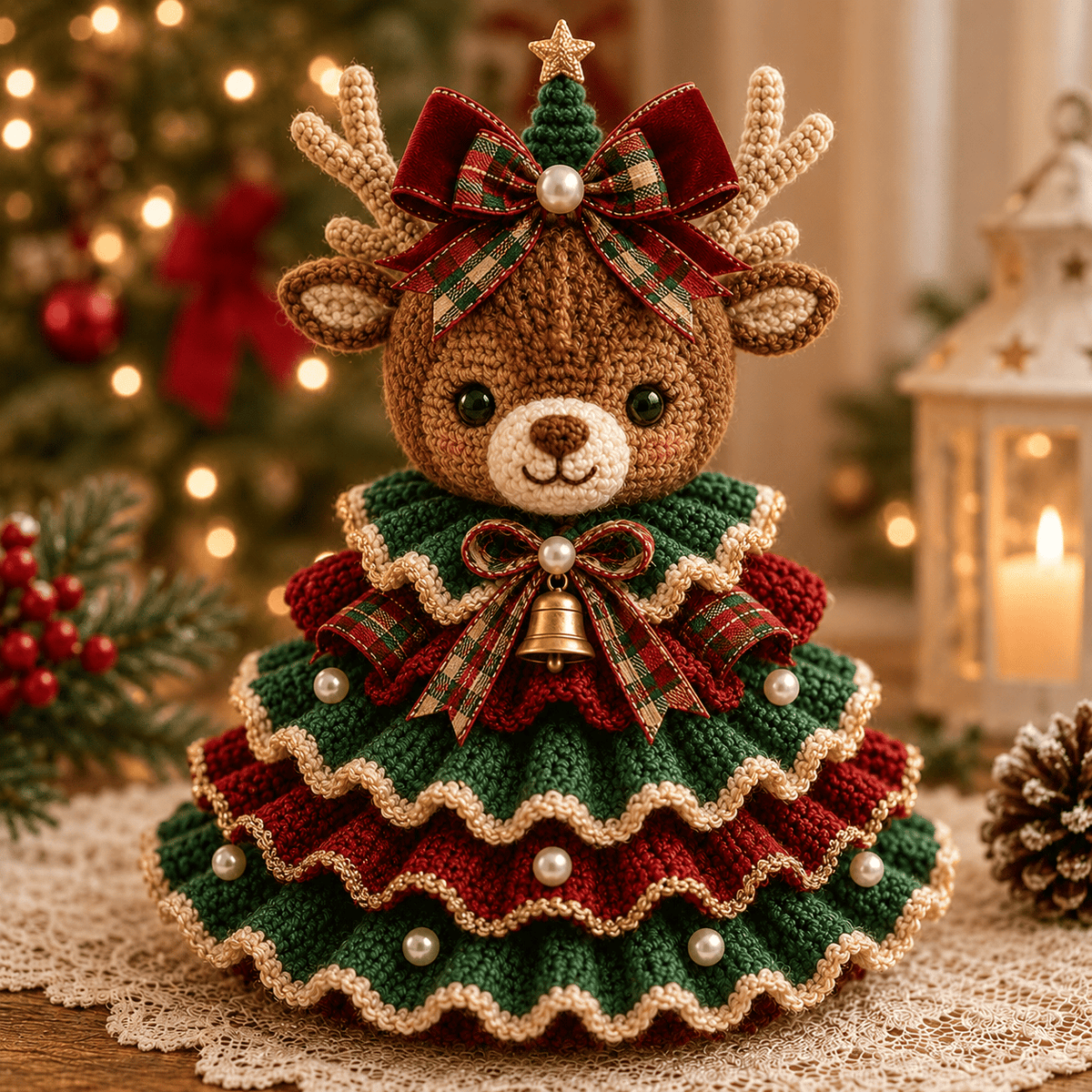 🔥LAST DAY 49% OFF - 🎄Crochet Animal Christmas Tree DIY Kit – Stitch a Little Christmas Magic（Material kit (not finished product)