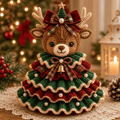 🔥LAST DAY 49% OFF - 🎄Crochet Animal Christmas Tree DIY Kit – Stitch a Little Christmas Magic（Material kit (not finished product)