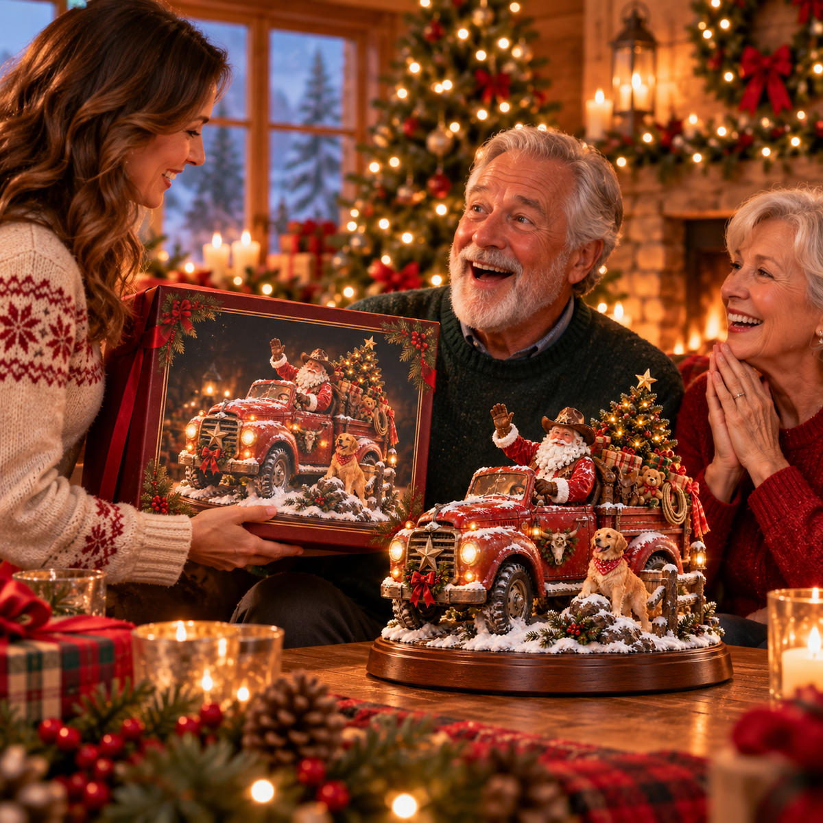 🔥Last Day 50% OFF🎅🤠American Christmas Story™ – Santa’s Last Delivery Lighted Western Christmas Keepsake