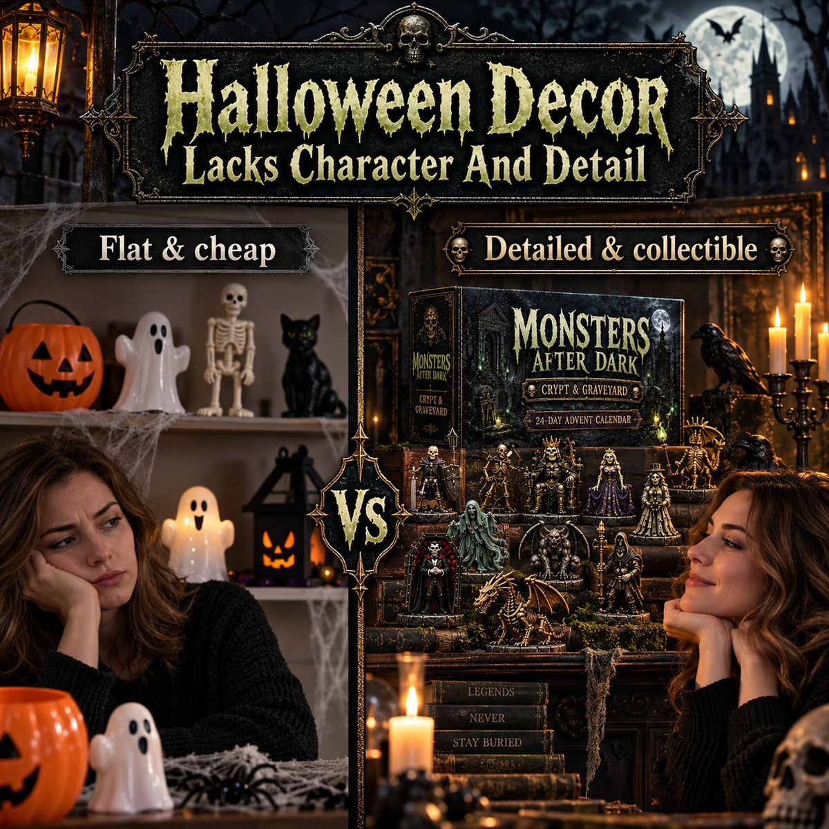 24-Day Monsters After Dark Advent Calendar | Crypt & Graveyard Collection