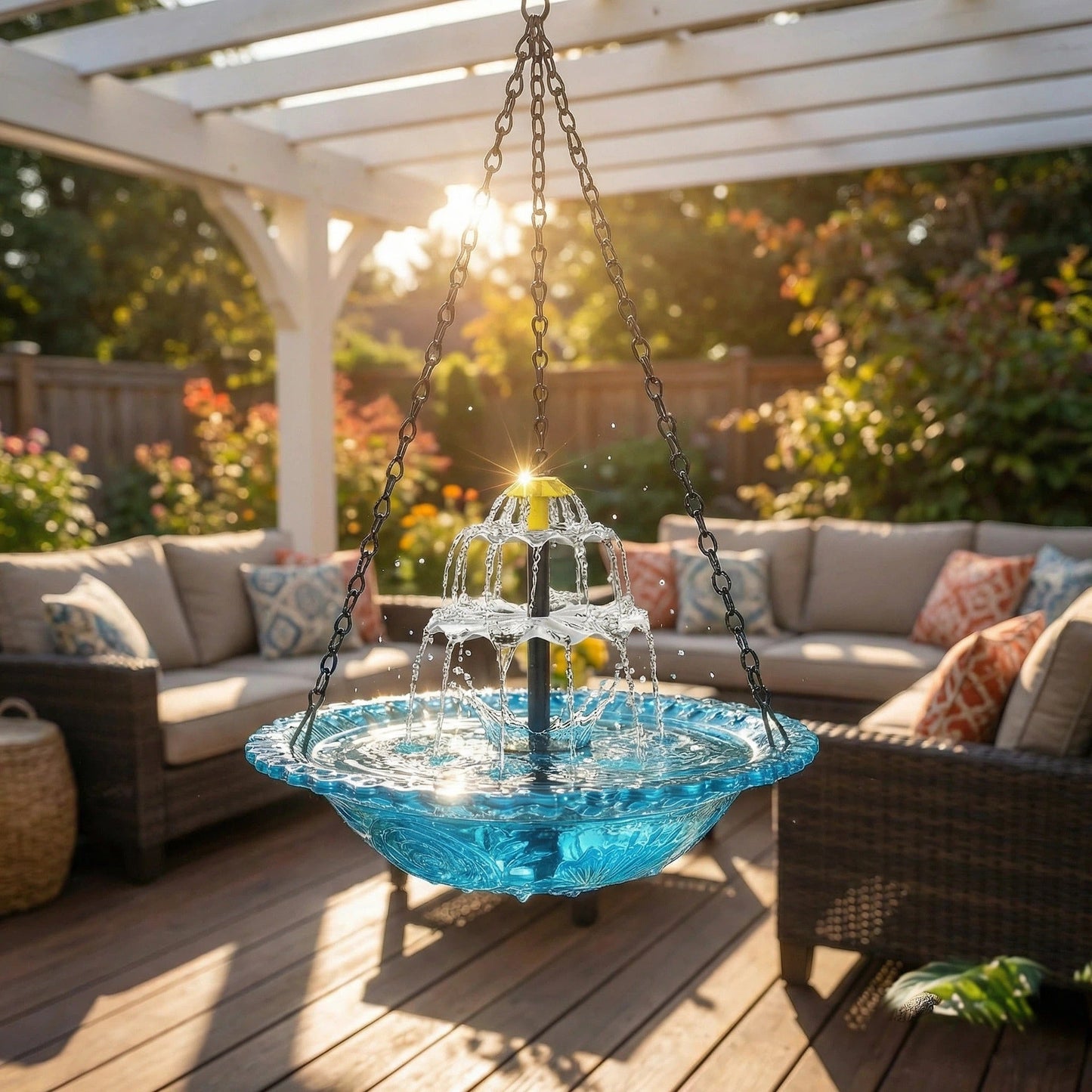 🔥🔥New Year 70% Off--Solar Cascade Hanging Bird Bath Fountain