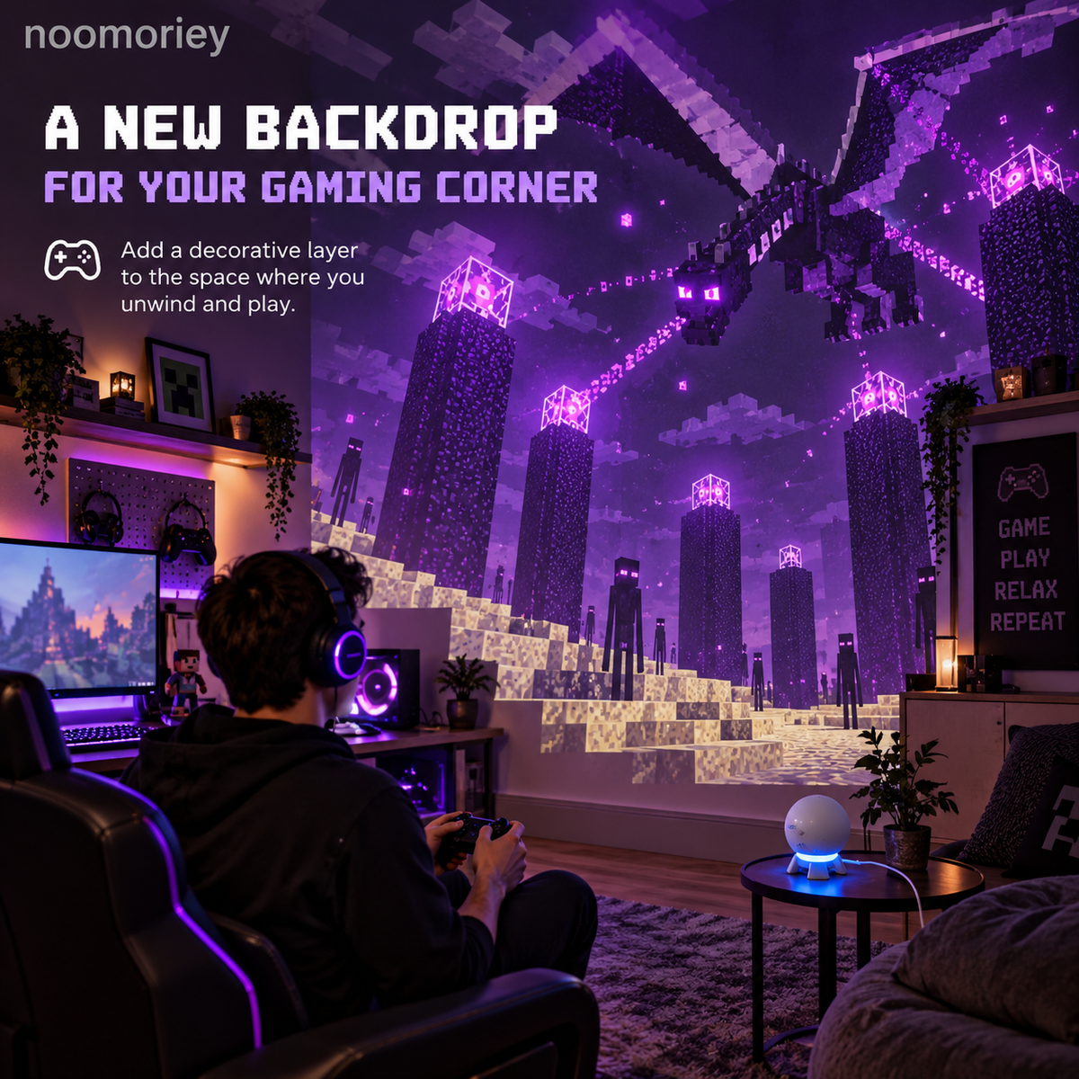🌆Pixel Fantasy Scene Projector – Ambient Decor for Gaming Rooms
